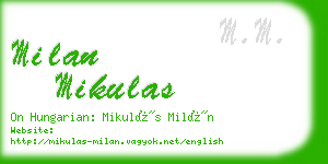 milan mikulas business card